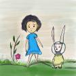 The girl and bunny astronaut
