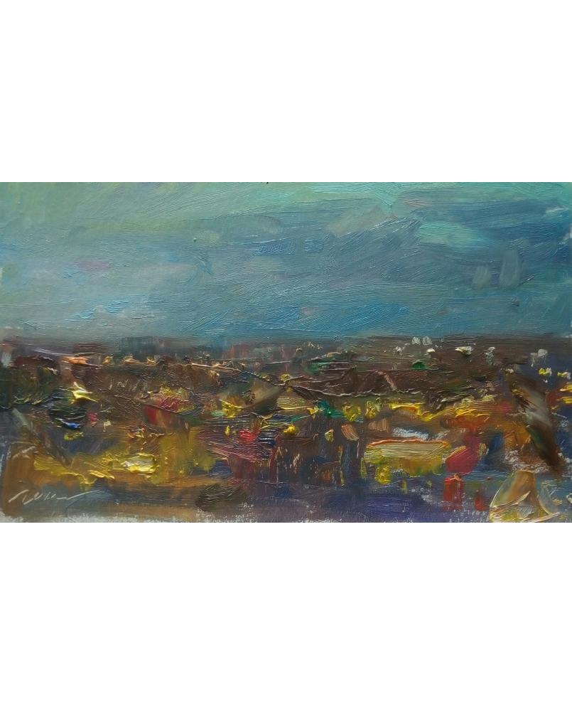 "Evening city from the window" "Evening city from the window"