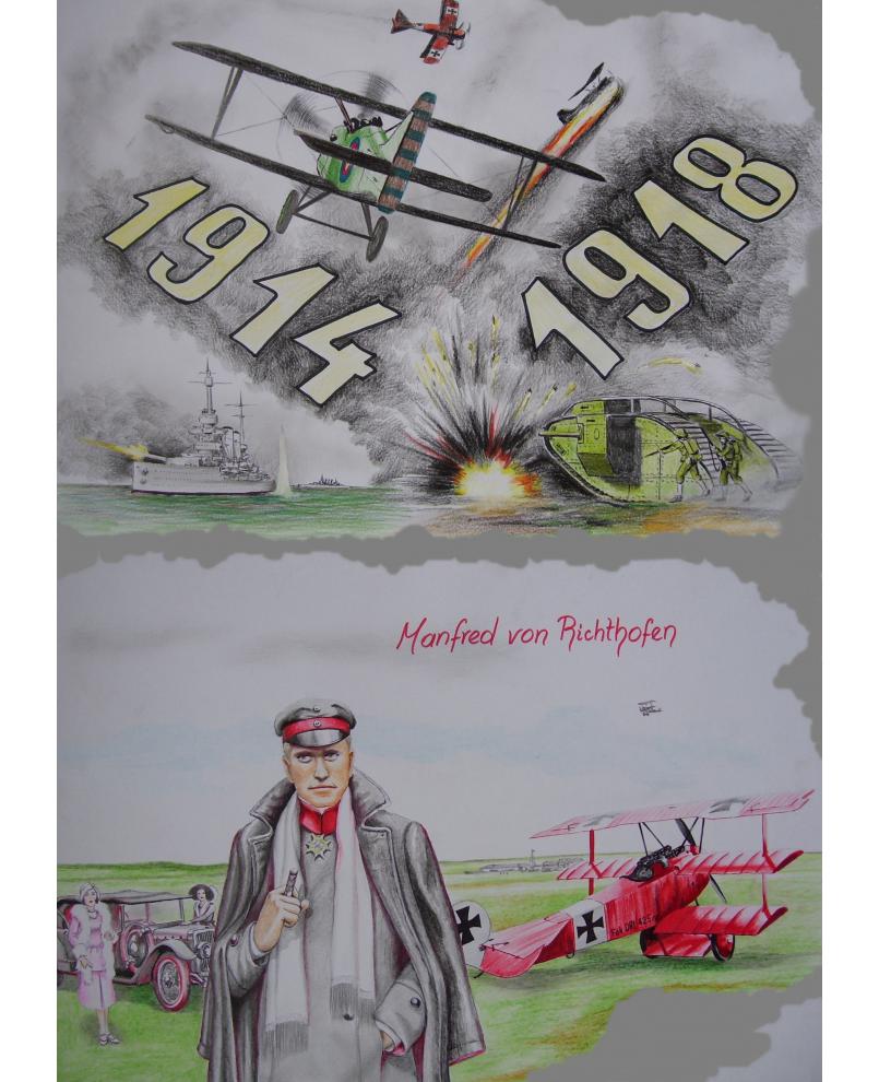 I Wojna Światowa ilustracja-kredka (World War I illustration-crayons)