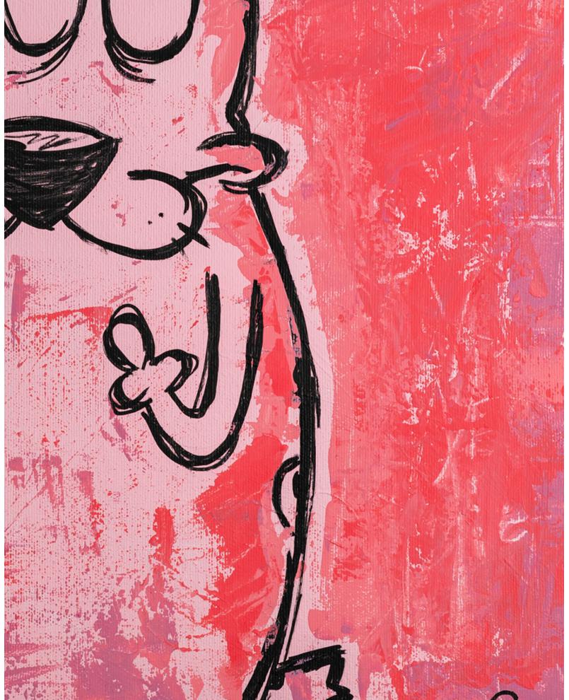 Courage the Cowardly Dog Preppy Original acrylic Pop Art painting Courage the Cowardly Dog Preppy Original acrylic Pop Art painting