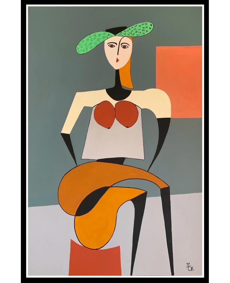 Woman in green hat Woman in green hat