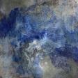 Nebulous waters, blue, neutral, nature, original art, Acrylic on panel, framed