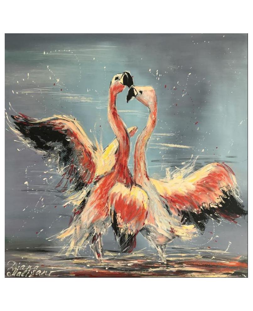 Dance of Pink Flamingoes