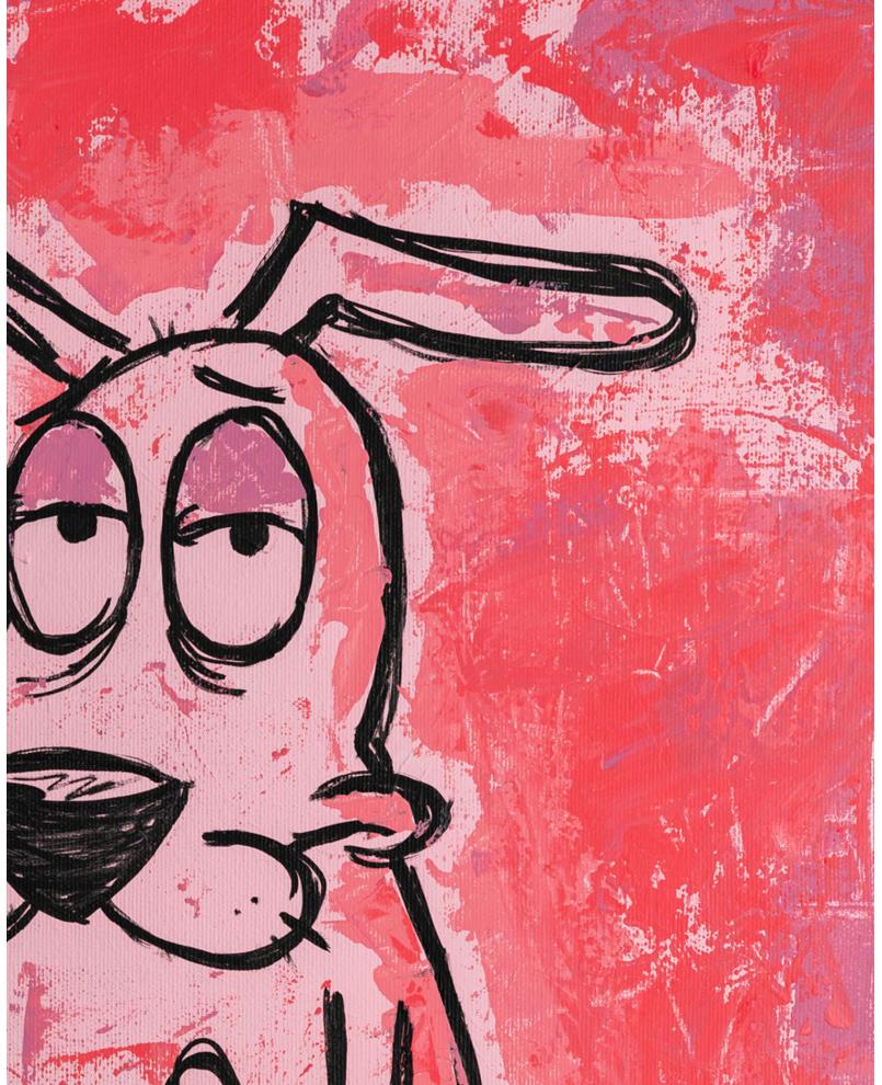 Courage the Cowardly Dog Preppy Original acrylic Pop Art painting Courage the Cowardly Dog Preppy Original acrylic Pop Art painting
