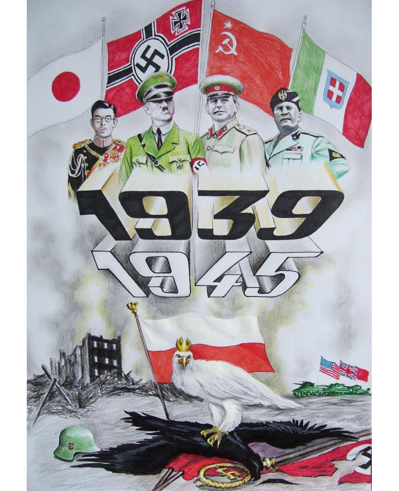 II Wojna Światowa ilustracja-kredki, tusz (World War II illustration-crayons, ink) II Wojna Światowa ilustracja-kredki, tusz (World War II illustration-crayons, ink)